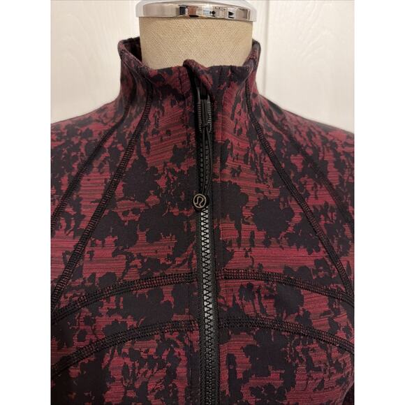 Lululemon Define Jacket Scatter Blossom Jacquard Garnet Black Size 8 - Picture 2 of 6